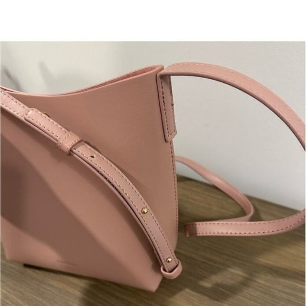 Anthropologie Samara Pink Peony Vegan Leather Medium Shoulder Crossbody Bag - Picture 7 of 12
